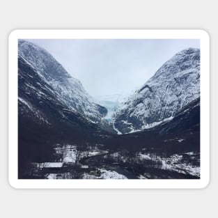 Briksdalsbreen Glacier Norway Mountains Sticker